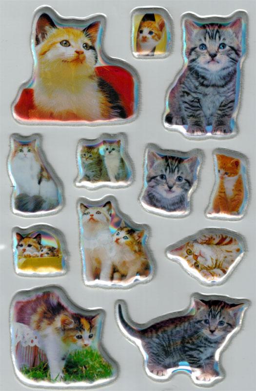 Puffy Lasert Sticker Cat children