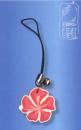 Mobile Phone Pendant Hibiscus with Crystal