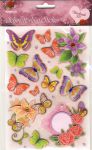 Butterfly sticker with glitter and jewelry