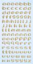 Soft sticker gold small letters 9 mm