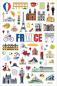 Preview: Schaum Sticker Frankreich mit Landkarte