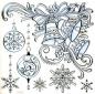 Preview: Wand - Fensterdeko Weihnachts Glocken silber geprägt