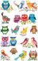 Preview: Birds Paper Sticker colorful