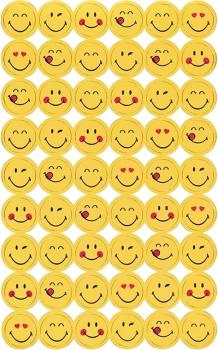 Smiley sticker gold effects