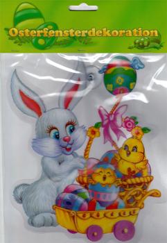 Easter window decoration bunny stroller