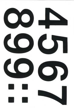 Weatherproof foil numbers 33 mm black