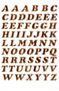 Sticker letters gold embossed 8 mm