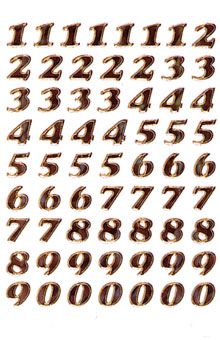 Sticker embossed gold numbers 8 mm