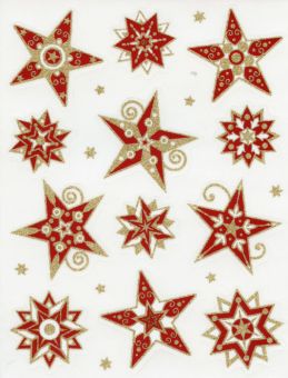 Star glittery red gold