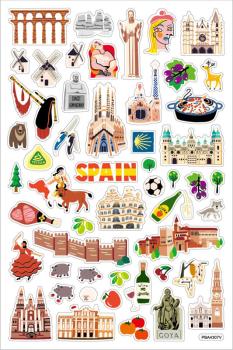 Schaum Sticker Spanien mit Landkarte