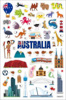 Schaum Sticker Australien mit Landkarte