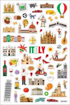 Schaum Sticker Italien mit Landkarte