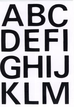 Weatherproof foil letters 25 mm black