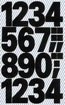 Weatherproof foil numbers 25 mm black