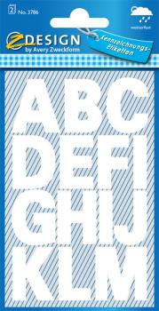 Weatherproof foil letters 25 mm white