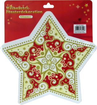 Star glitter large red gold