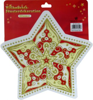 Star glitter large red gold