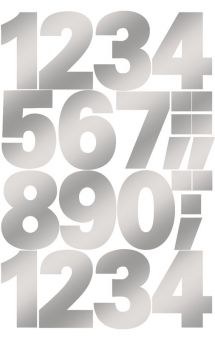 Weather resistant film numbers 25 mm silver
