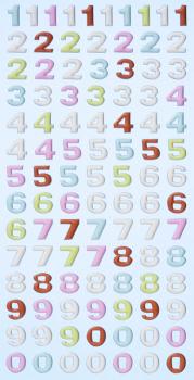 SOFTY - sticker pastel numbers 9 mm