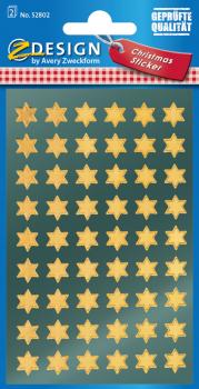 Glanzfolie Sticker 108 Sterne gold