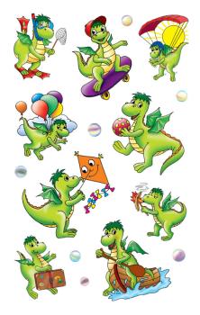 Sticker kleiner Drache Papier