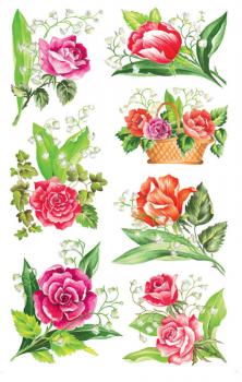 Flowers Paper Sticker Roses