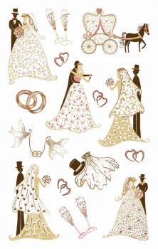 Premium Papier Sticker Brautpaar