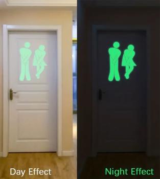 Luminous toilet sticker woman-man