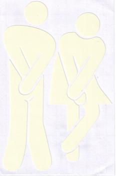 Luminous toilet sticker woman-man