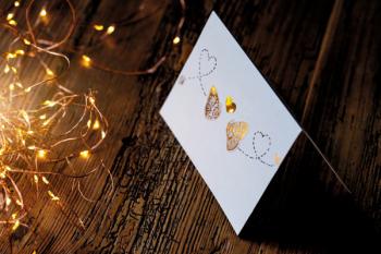 Creative butterfly gold and silver embossed