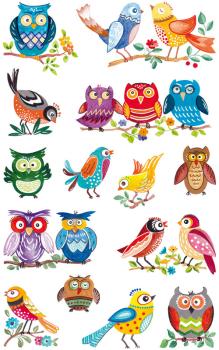 Birds Paper Sticker colorful
