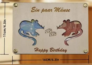 Holz Geld Geschenk Mäuse
