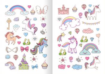 Glitzerspaß – Einhorn 250 Sticker