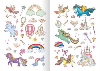Glitzerspaß – Einhorn 250 Sticker