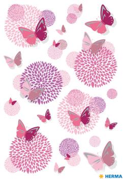 Sticker Schmetterlingsblume Silberprägung