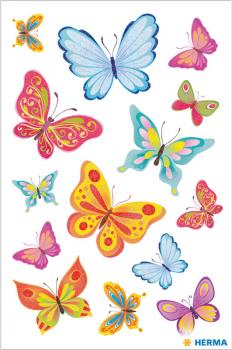 Sticker butterfly time with fine glitter