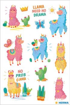 Sticker Lama - no drama beglimmert