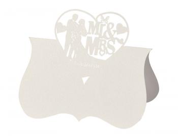 Hochzeit's Tischkarte Mr. & Mrs. II creme
