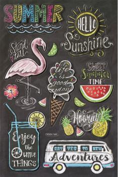 3D Paper Sticker Summer feeling