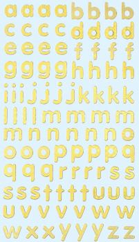Sticker small letters gold