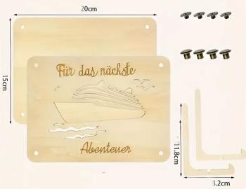 Geldgeschenkkarte aus Holz für Kreuzfahrt