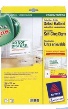 Klebstofffreie Haftschildere 190 x 135 mm