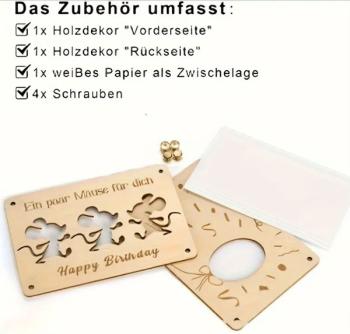 Holz Geld Geschenk Mäuse