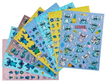 Preview: Stickerblock mit Metallic Stickern 8 Blatt Lilo & Stitch