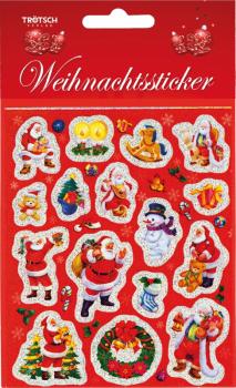 Weihnachtsmann mit Glitzer Metallic Sticker