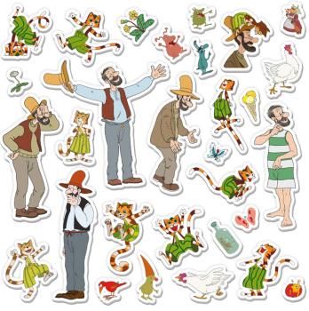 Preview: Soft-Sticker mit Pettersson und Findus