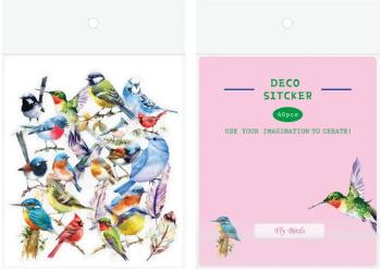 Deco foil stickers birds 40 pieces