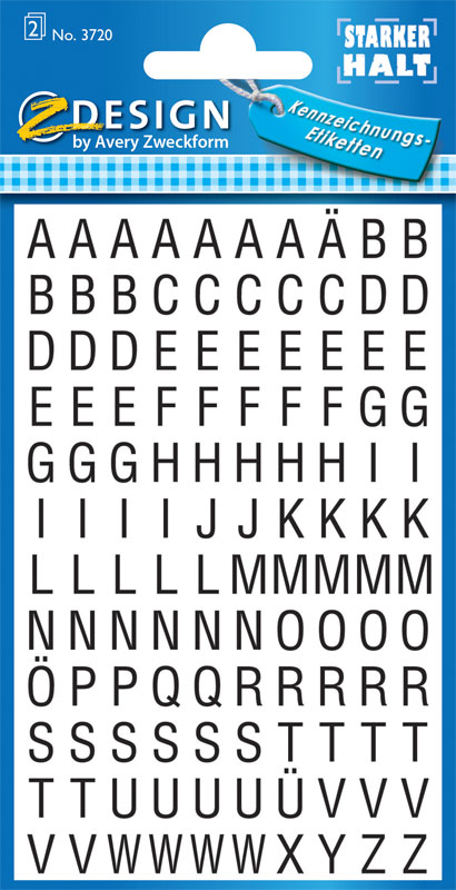 Folie wei Buchstaben 5 mm - Aufkleber Album Heft