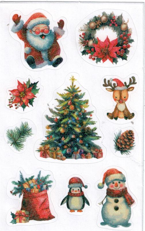 Christmas decoration stickers glitter