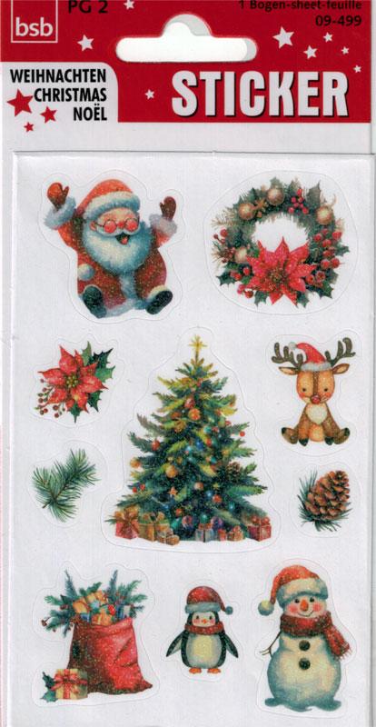 Christmas decoration stickers glitter